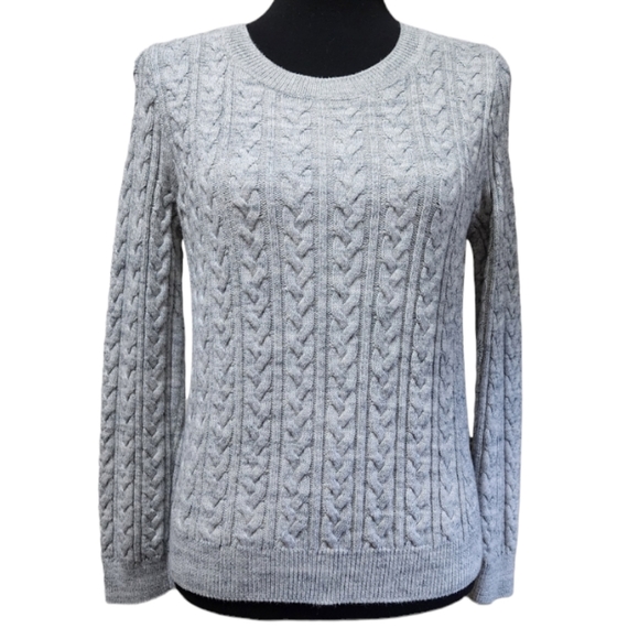 H&M Basic Grey Cable Knit Sweater, Medium - Picture 1 of 8